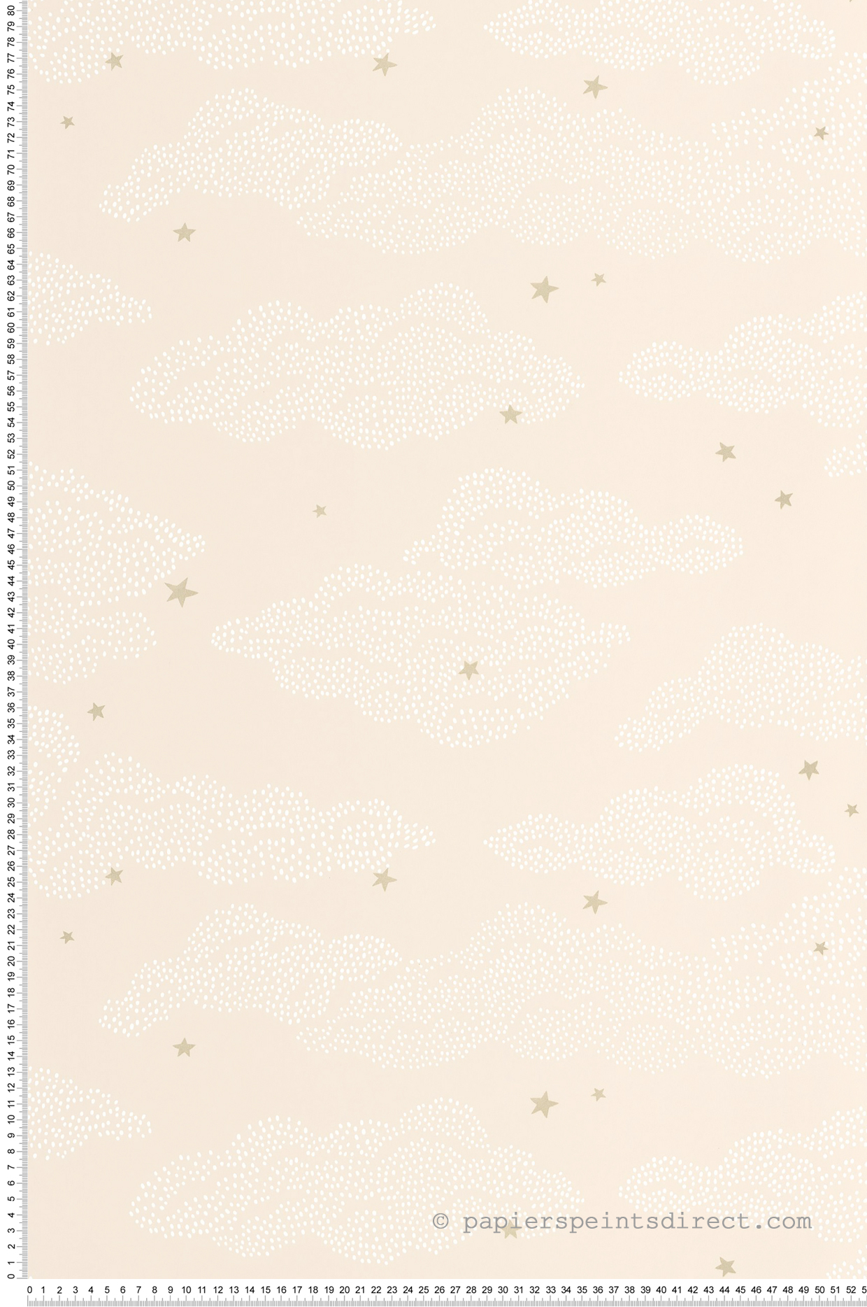 Papier peint Nuage Little Sky beige rose doré- Happy Kids Club de Casélio | Réf. HKC107644428