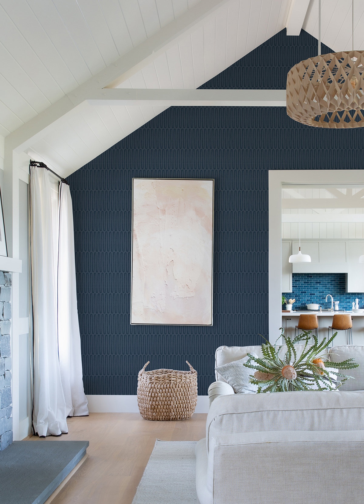 Papier peint Zig Zag Lars bleu marine - Delicatesse de Lutèce AMB2 | Réf. LTC-FD26502