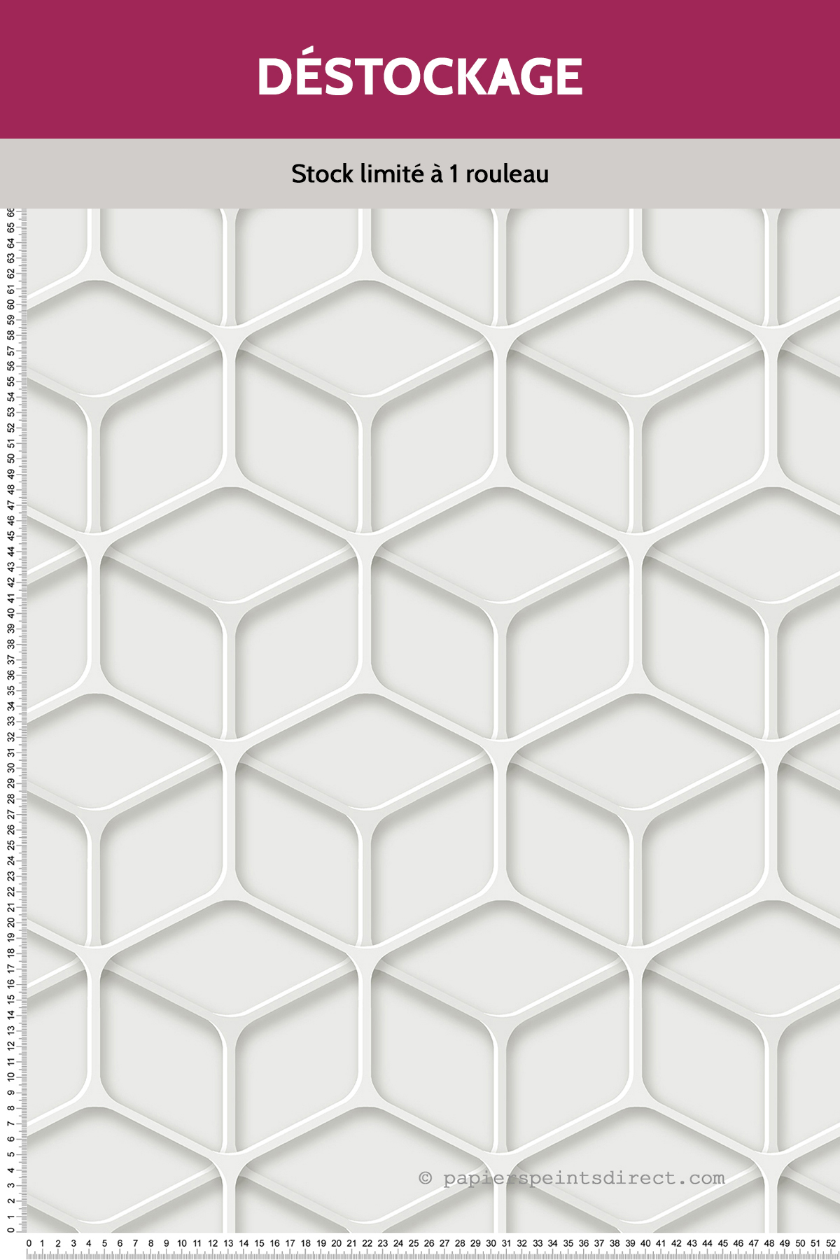 Papier peint Destockage - Cubes blancs - 3D Wall