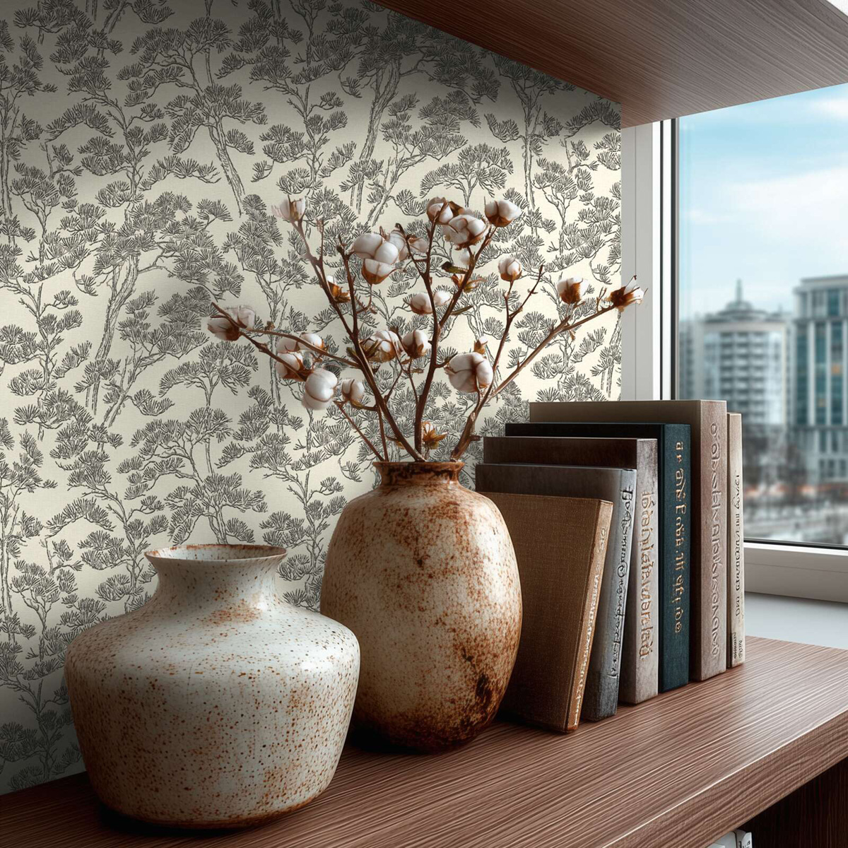 Papier peint Japonais Naturel Pins gris - Vibes & Styles d'A.S. Création AMB3| Réf. AS-790015