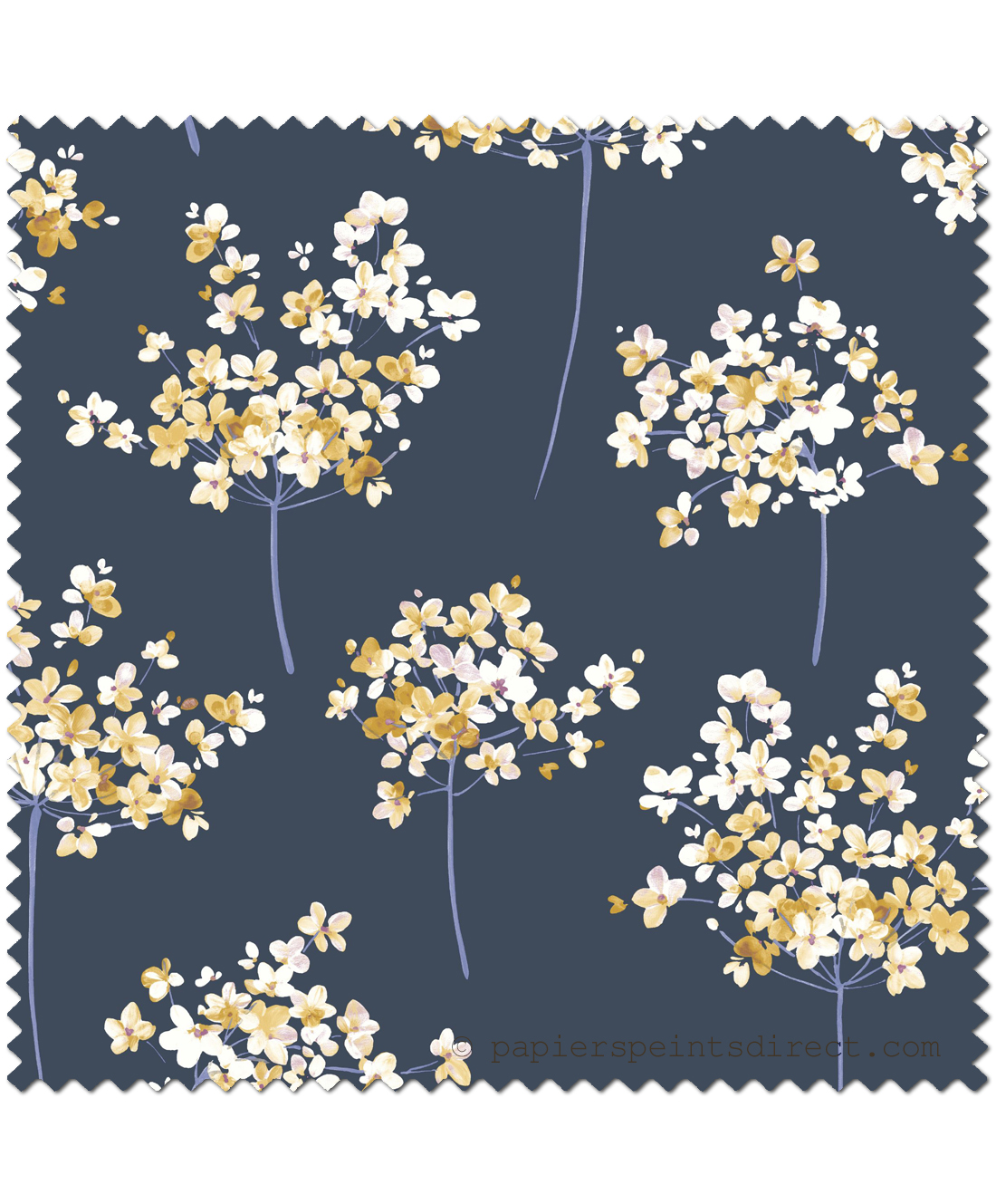 Tissu Fleurs boboli nuit - Florescence de Casadeco | Réf. FLRE82466545