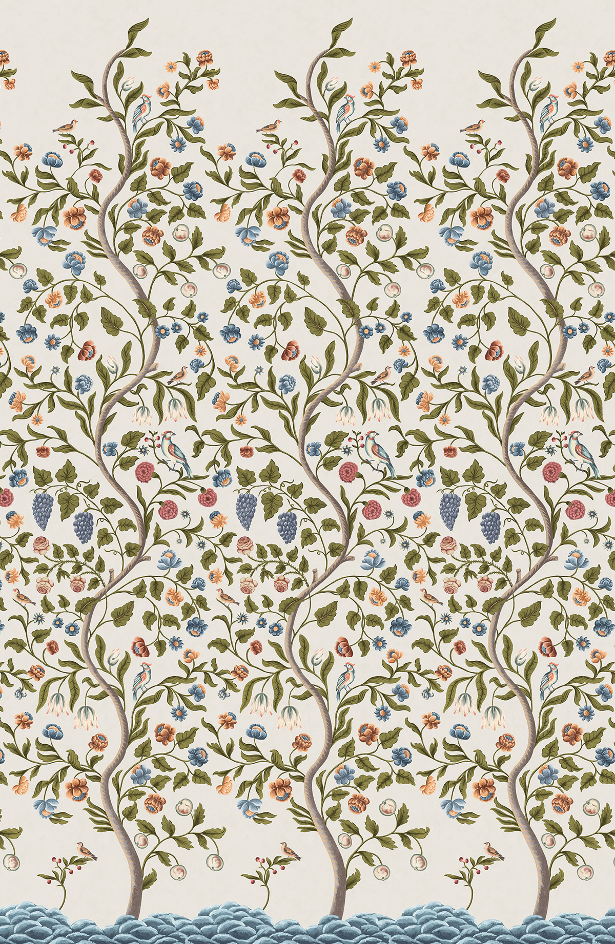 Papier peint panoramique arbre Mandalay Ceviche - National Trust Papers 2 de Little Greene | Réf. 0260MDCEVIC