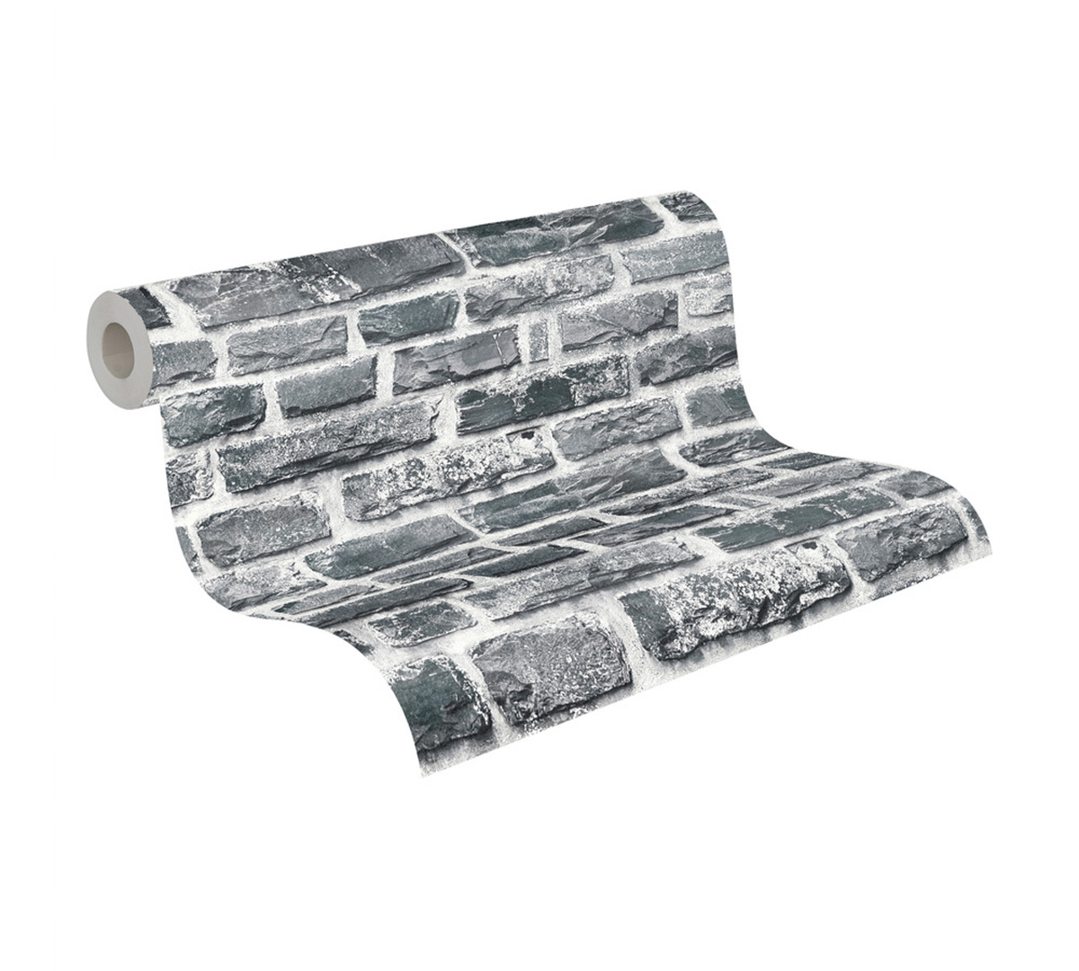 Papier peint Pierre Briquettes anthracite - Elements 2 d'A.S. Création ROLL | Réf. AS-361404