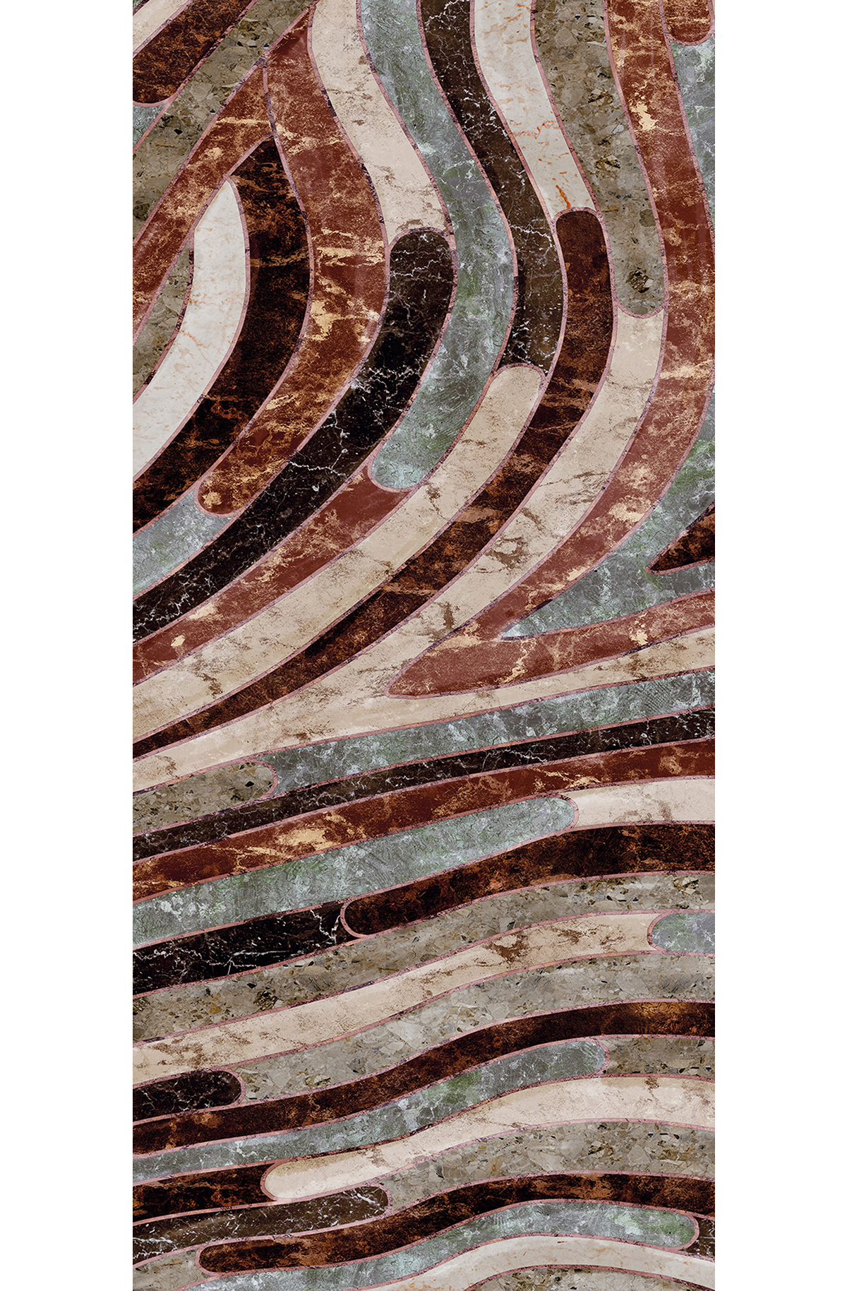 Papier peint panoramique Marbre Serpentine marron - B H260 - Rock de Masureel | Réf. MAS-DGROC2042-260