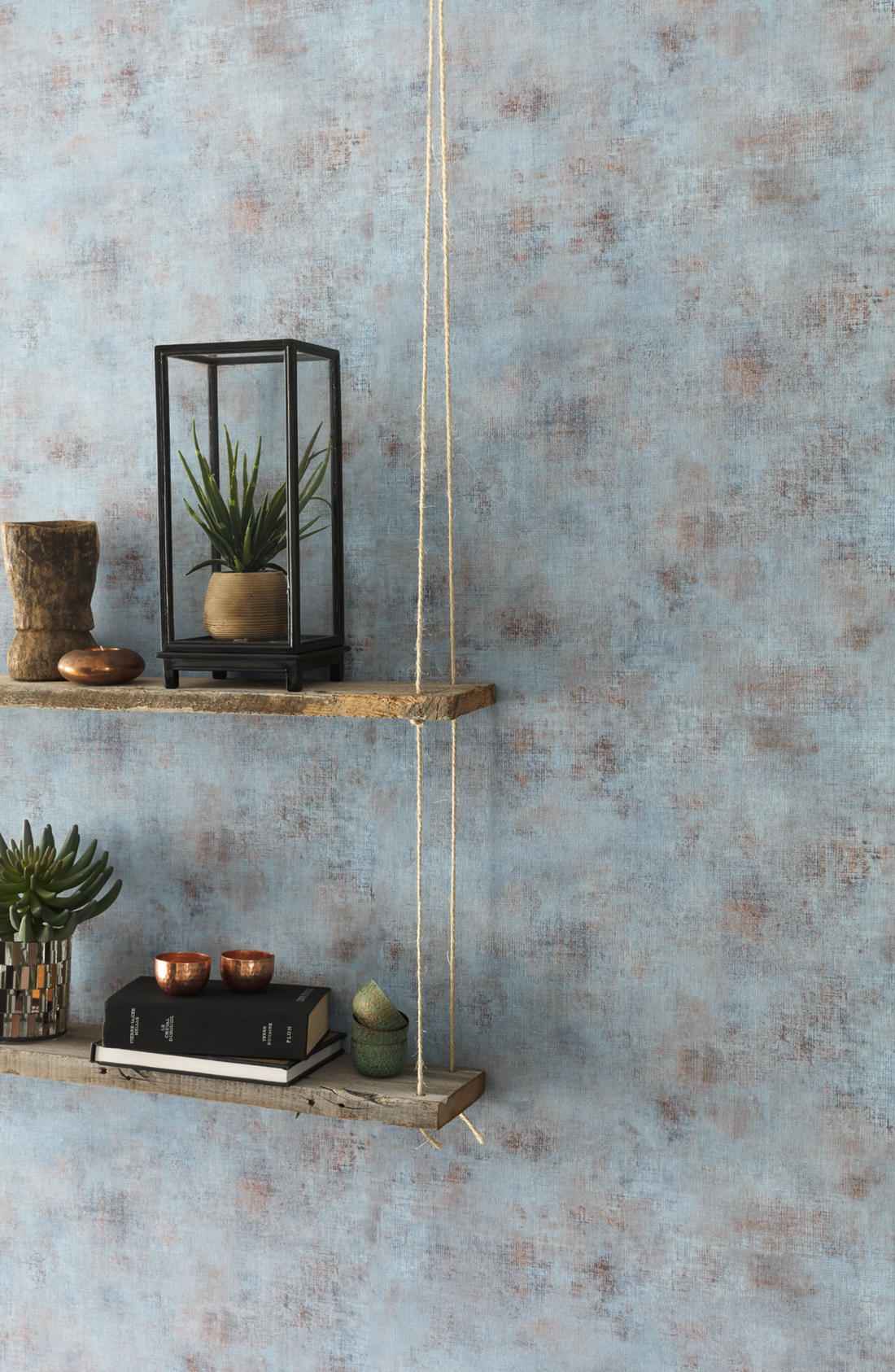 Papier peint Faux uni Bleu rouille - Telas de Casélio | Réf. TELA69876408