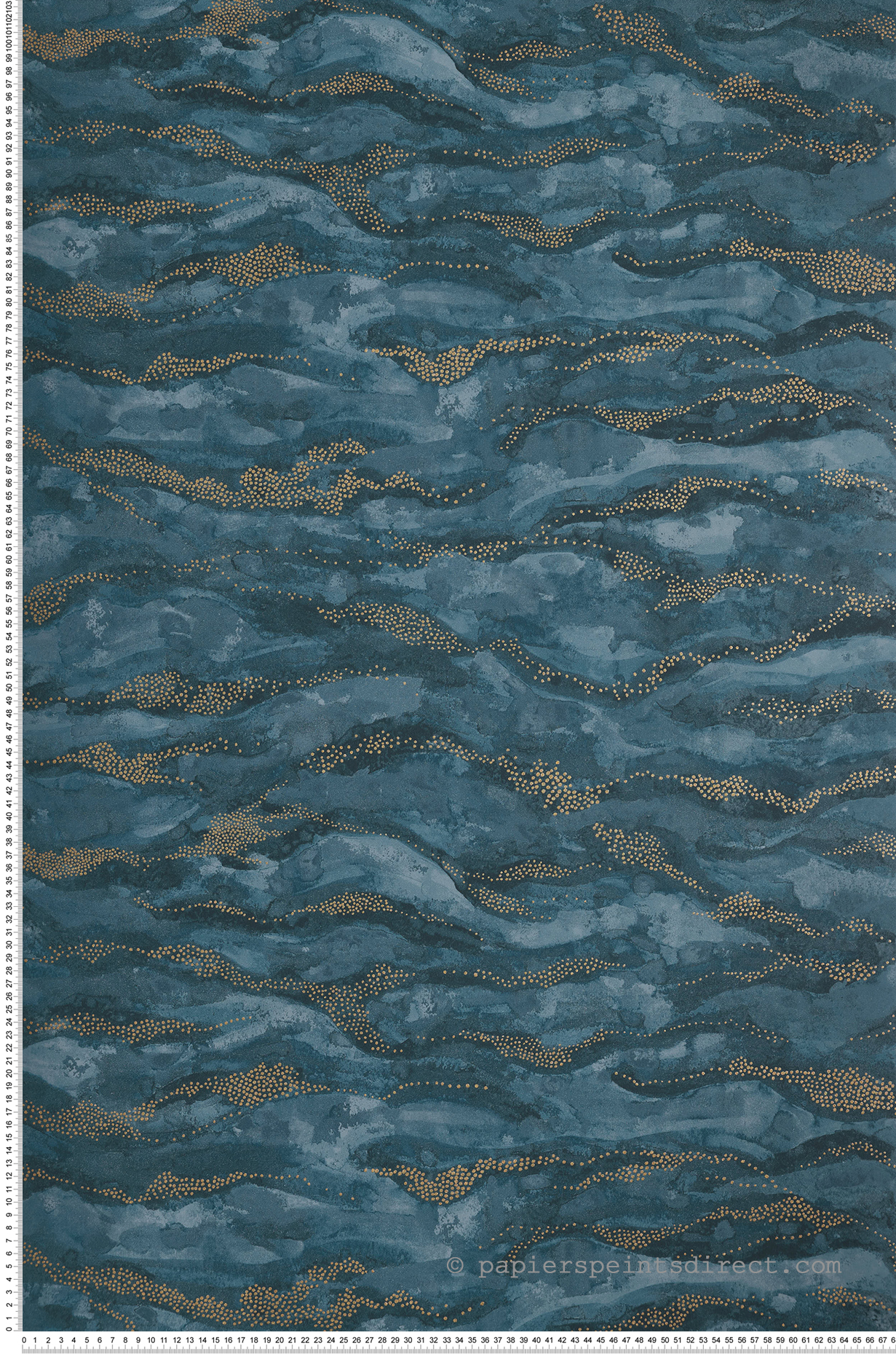 Papier peint Ciel Vague Sohar marine doré - Nuit d'Orient de Casamance | Réf. CAS-75402038