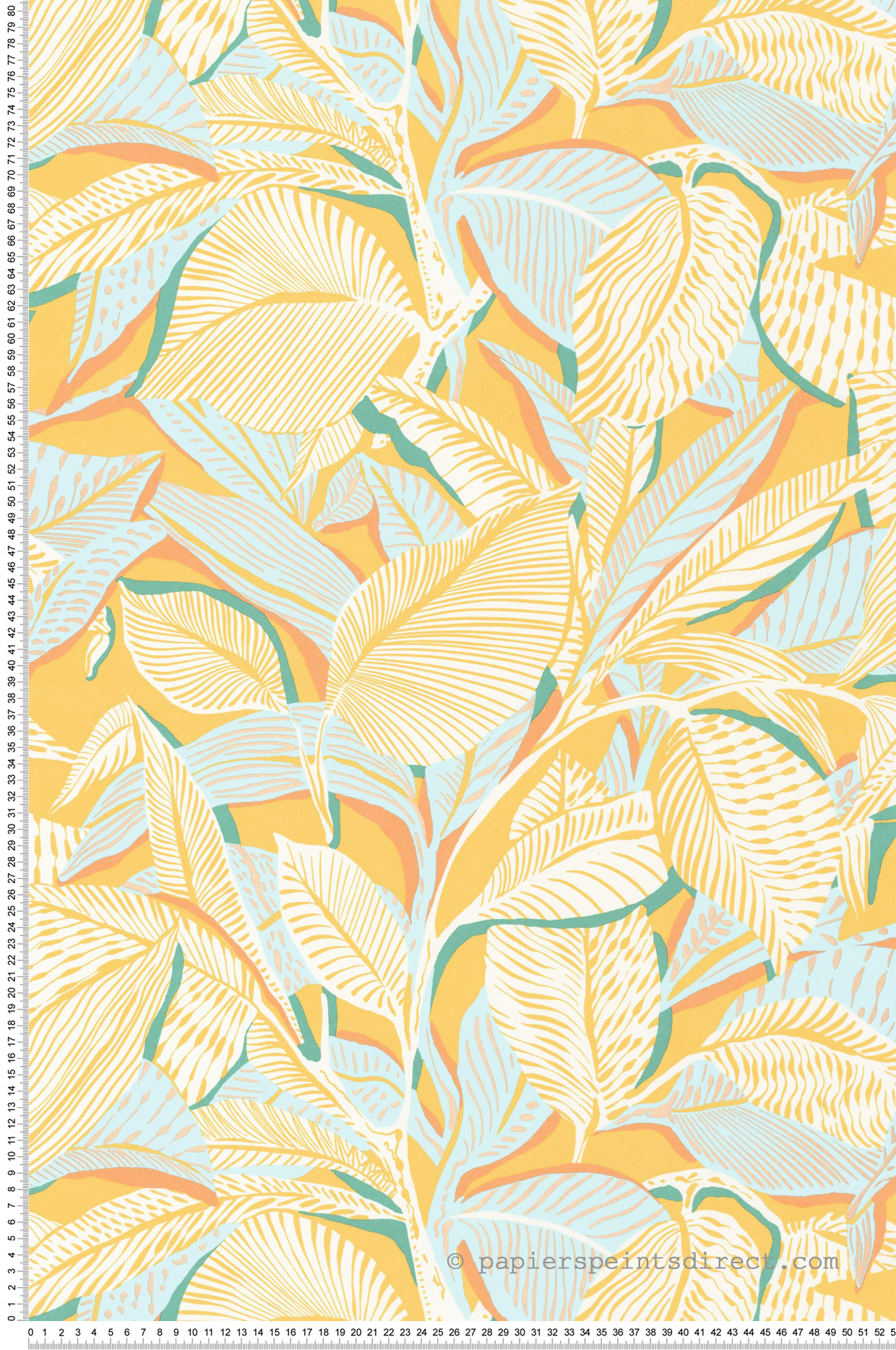 Papier peint Feuillage Riviera jaune citron - Méditerranée de Casadéco | Réf. MEDI87412679