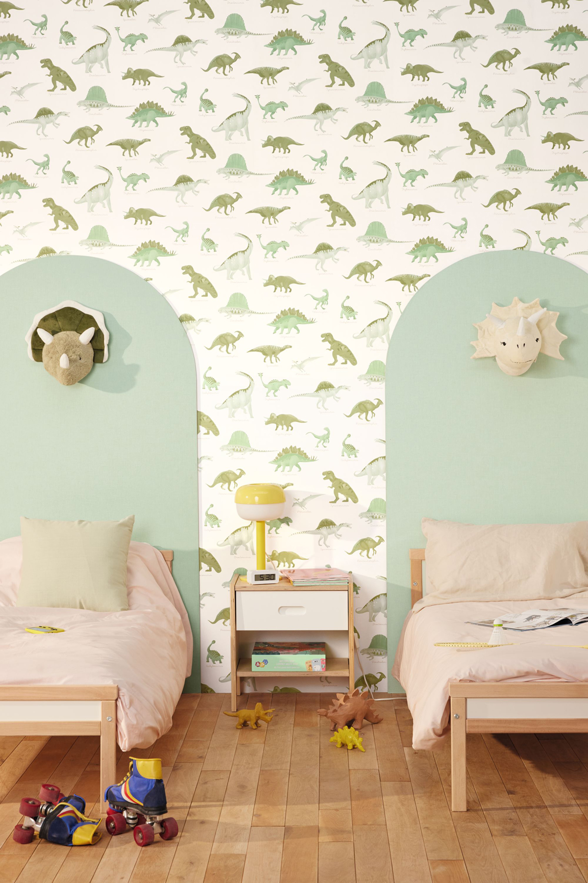 Papier peint Uni Lin vert d'eau - Les Minis Mondes de Casélio AMB2 | Réf. MNM100607100