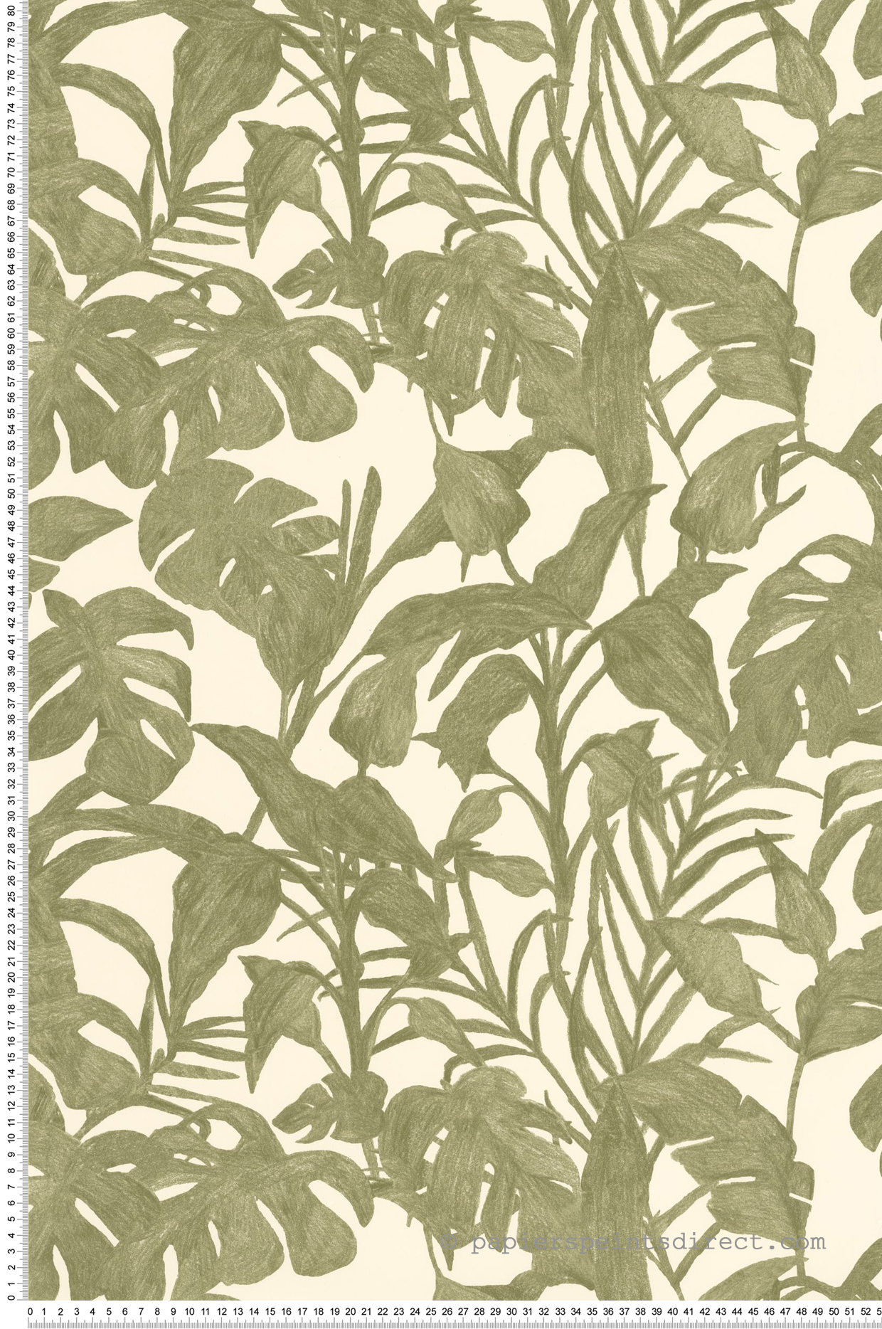 Papier peint Végétal Bogota vert kaki beige - Green & Co de Casélio | Réf. GCO103871758