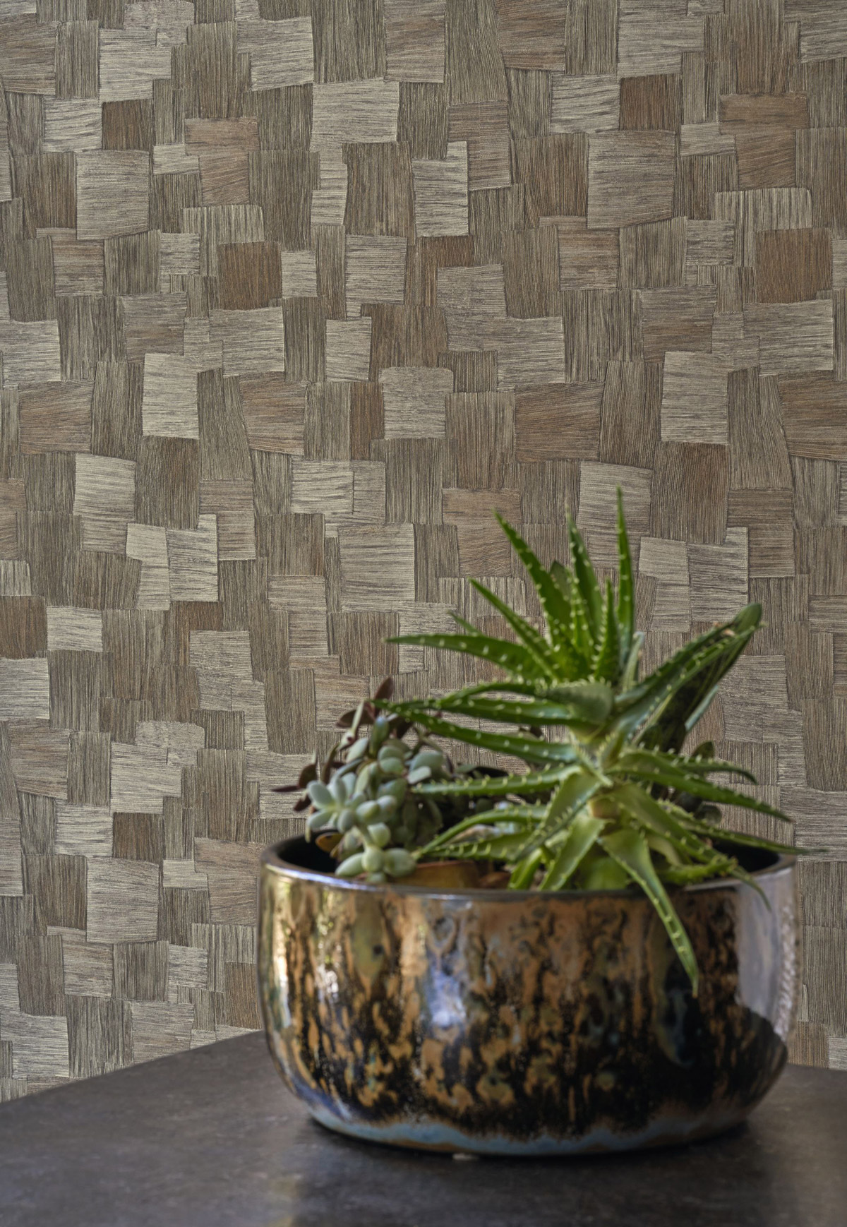 Papier peint Tisssage Ethnique Dura gris brun - Babylone de Casadéco AMB2| Réf. BBLN89749711