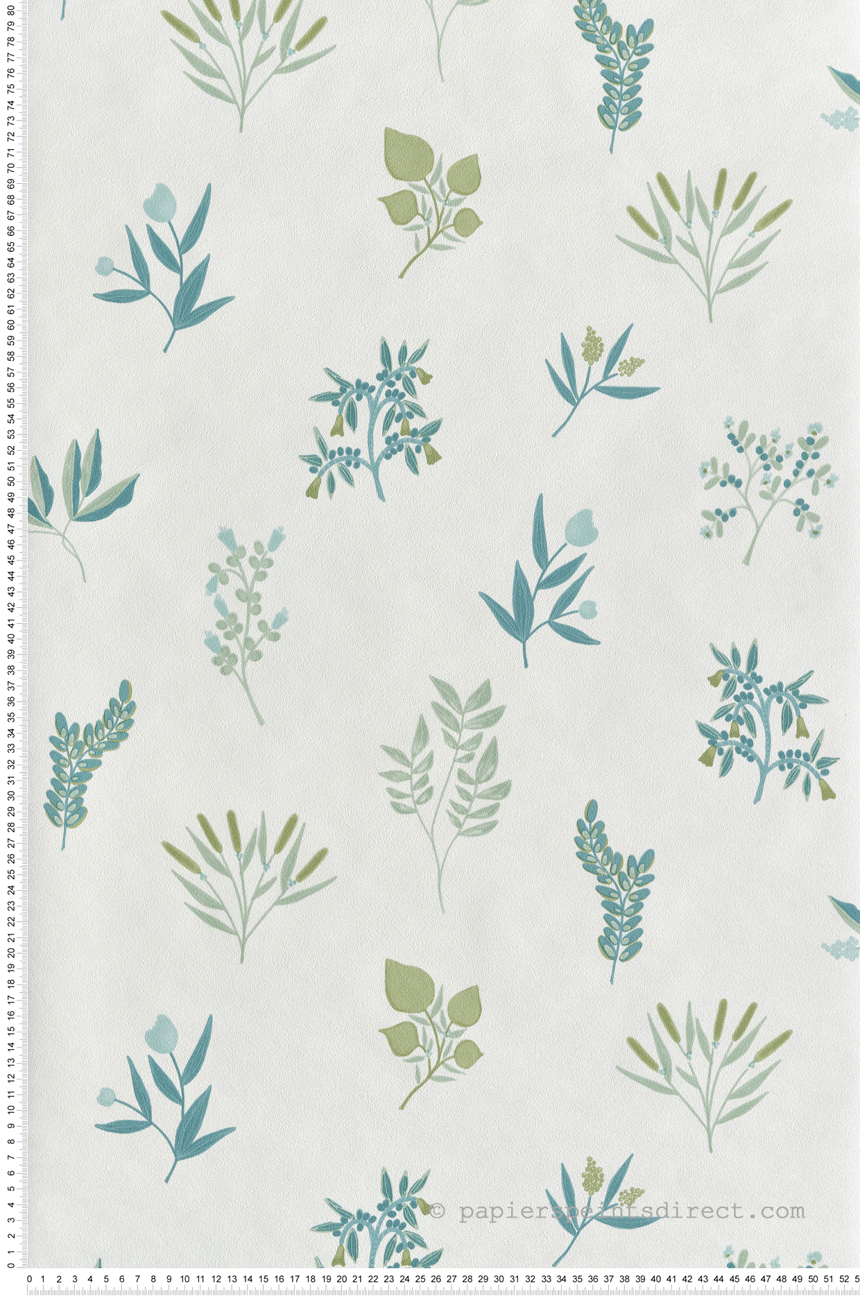 Papier peint Vintage Bouquet Luck vert d'eau bleu - Green Life 2 de Casélio | Réf. GNL2105370721