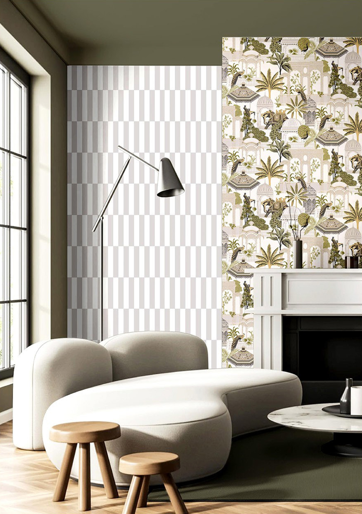 Papier peint Piano Ritmo Rectangle gris - Maison Paradis de Lutèce | Réf. LTC-MP15551