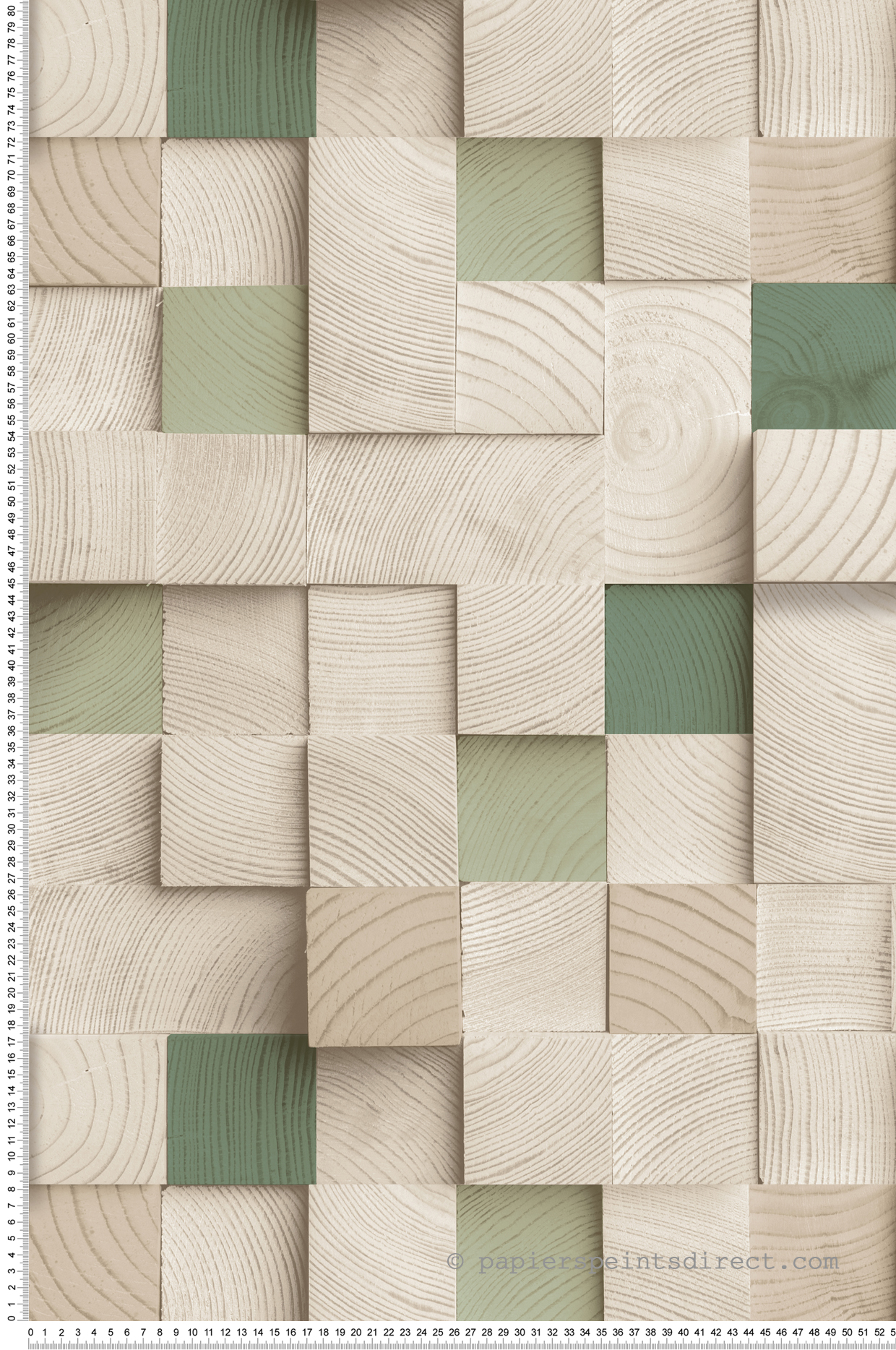 Papier Peint Cube Bois vert - Artifice d'Ugépa | Réf. UGP-M80104