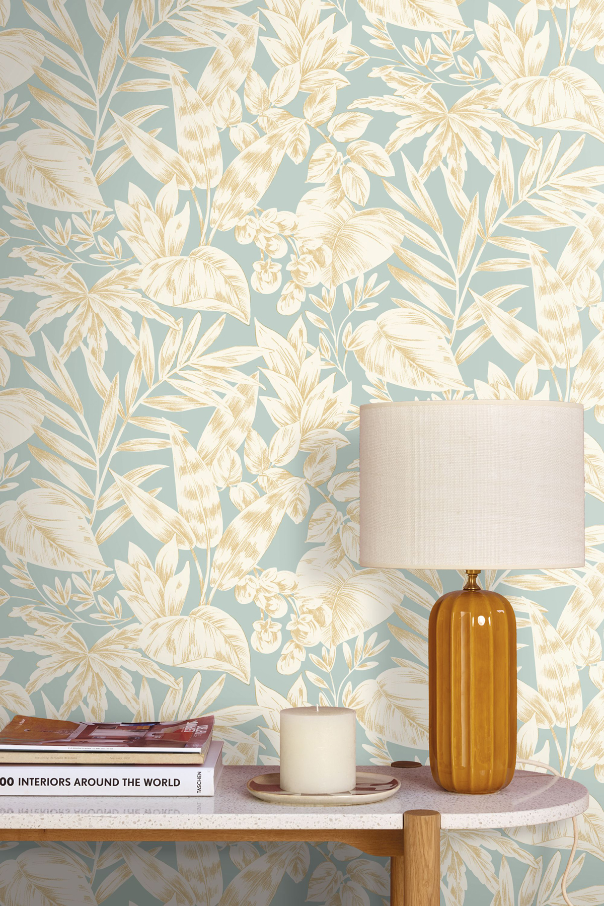 Papier peint Feuille Jungle Kalea bleu doux - Elea de Casélio | Réf. ELEA107366006
