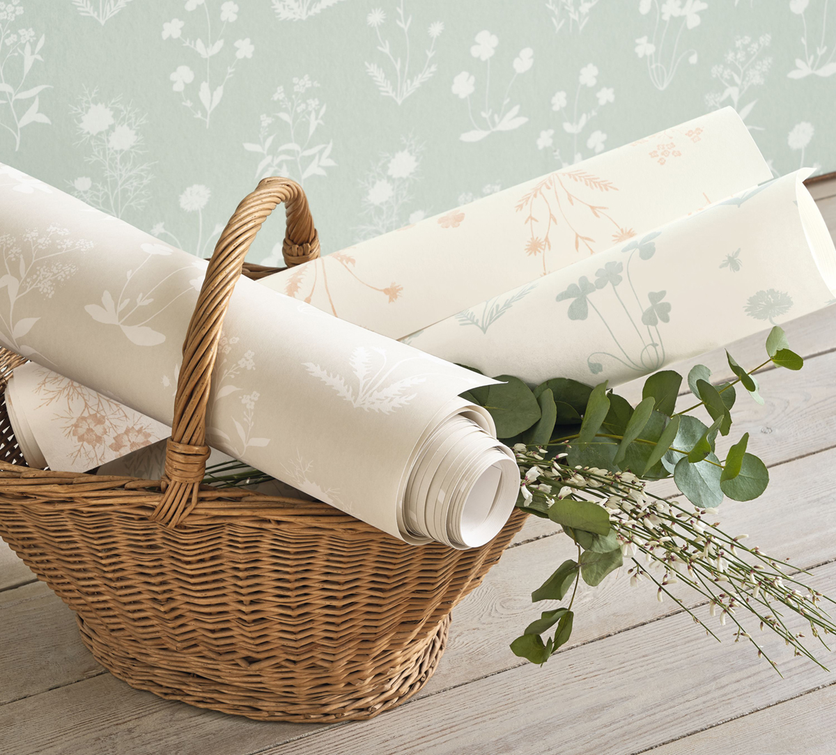 Papier peint Plante Herbier vert d'eau - Gardens de Casadéco AMB4 | Réf. GADN87627045