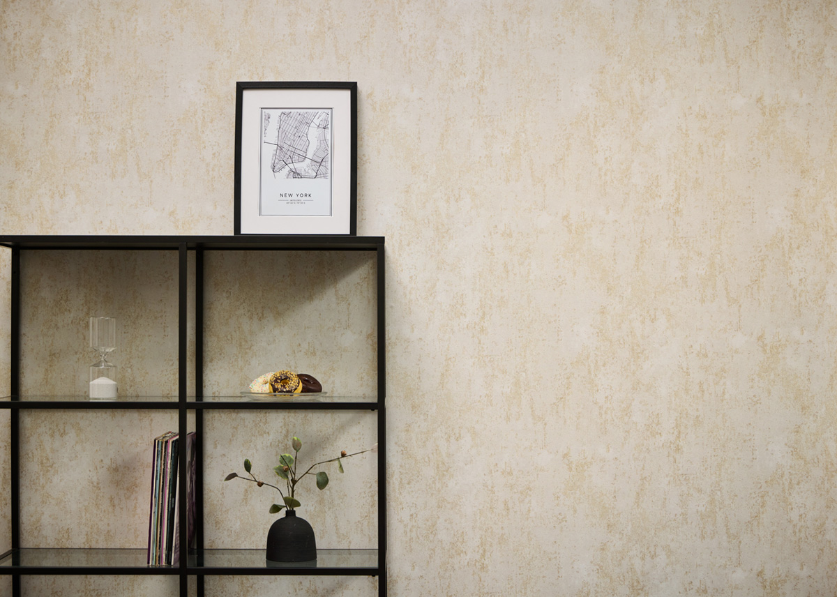 Papier peint Faux Uni Béton Urbain sable doré - Metropolitan Stories 4 Hot Spots d'A.S. Création AMB2| Réf. AS-786292