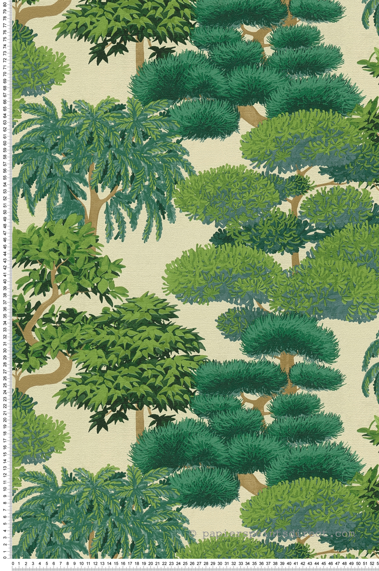 Papier peint Arbre Forêt Pinede beige vert - Cuba 2 d'A.S. Création | Réf. AS-791611
