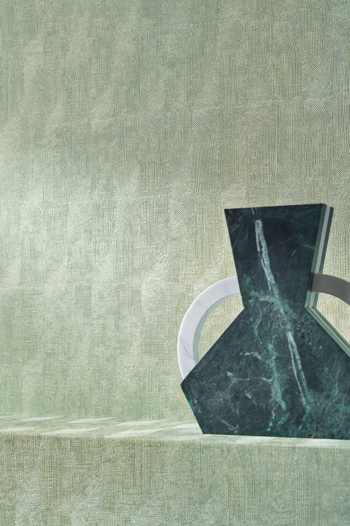 Papier peint Empreinte Argile Bizen céladon - Cérame de Casamance AMB2| Réf. CAS-76091324