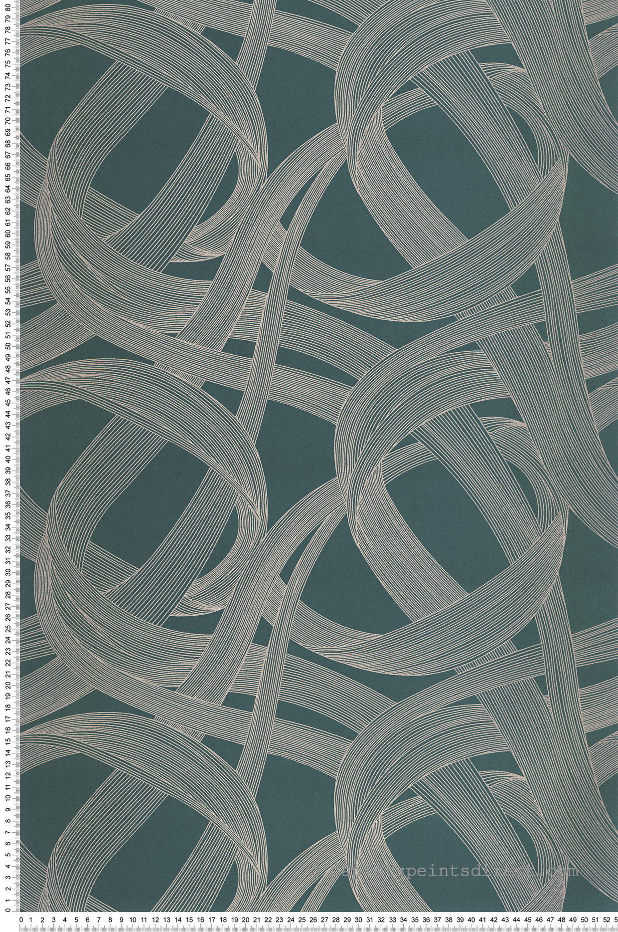 Papier peint Tracés Illusion Shimmy bleu pétrole argenté - Années Folles de Casadéco | Réf. ANFO201066155