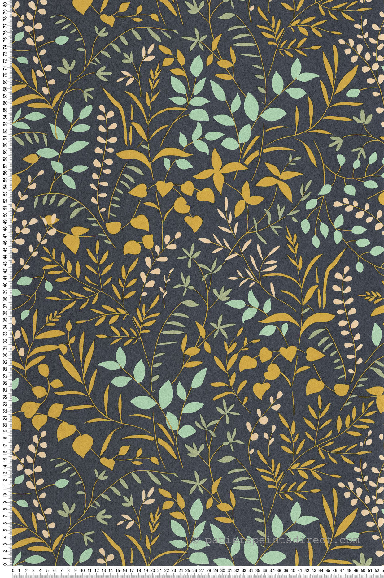 Papier peint Branche Scandinave Bastide nuit ocre - Echappée Belle de Casadéco | Réf. ECHA89837227