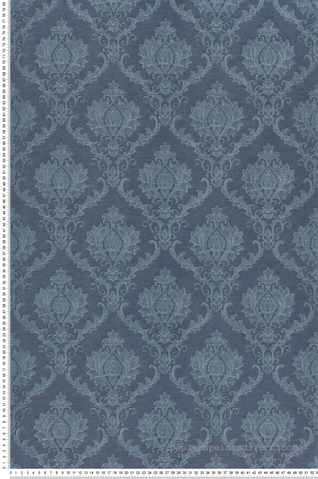 Papier peint Médaillon Classique bleu marine irisé - Venise de Montecolino | Réf. MC-23649