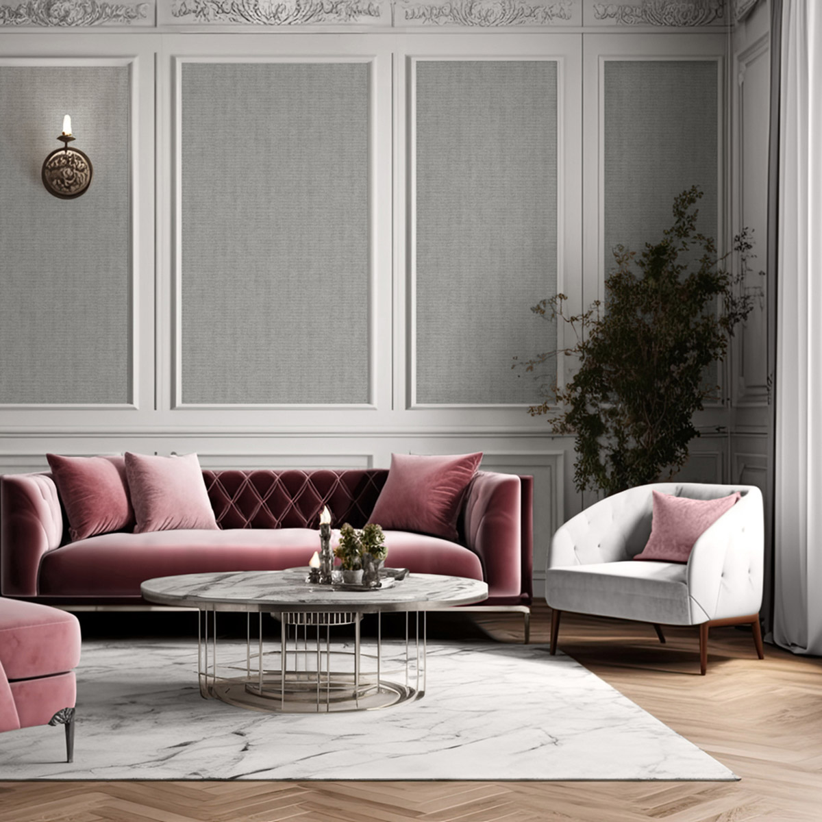 Papier Peint Faux uni Textile Paillettes gris souris doré - Venezia d'Ugépa AMB2| Réf. UGP-M67319