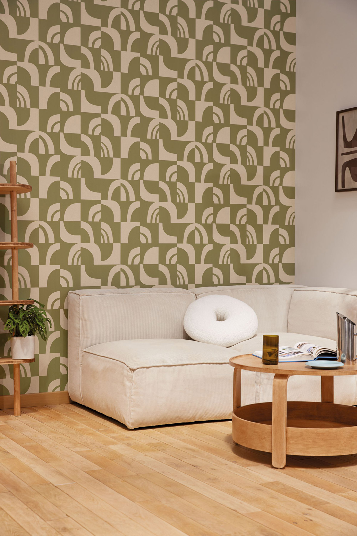 Papier peint Arrondi Moderne Empreinte kaki - Origine de Casélio AMB2| Réf. OGN106077177