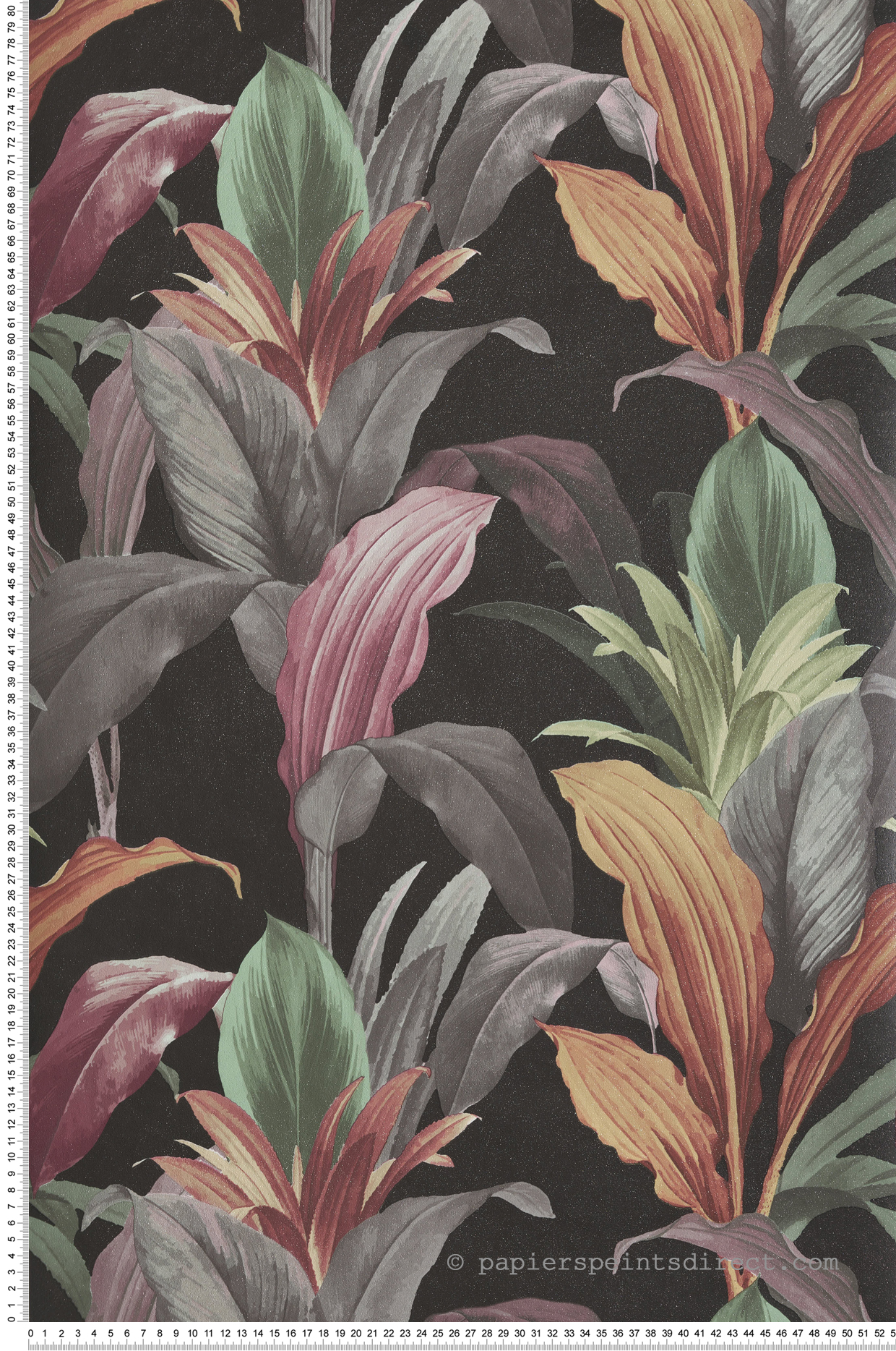 Papier peint Feuillage Ananas noir rose - Maison Paradis de Lutèce | Réf. LTC-MP15518