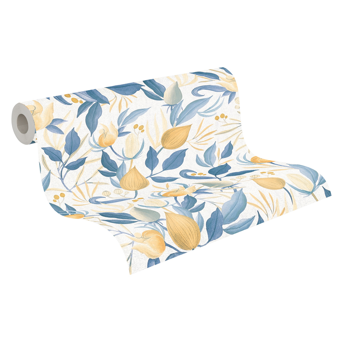 Papier peint Floral Still Bloom jaune bleu - Cosmoliving d'A.S. Création ROLL | Réf. AS-790626