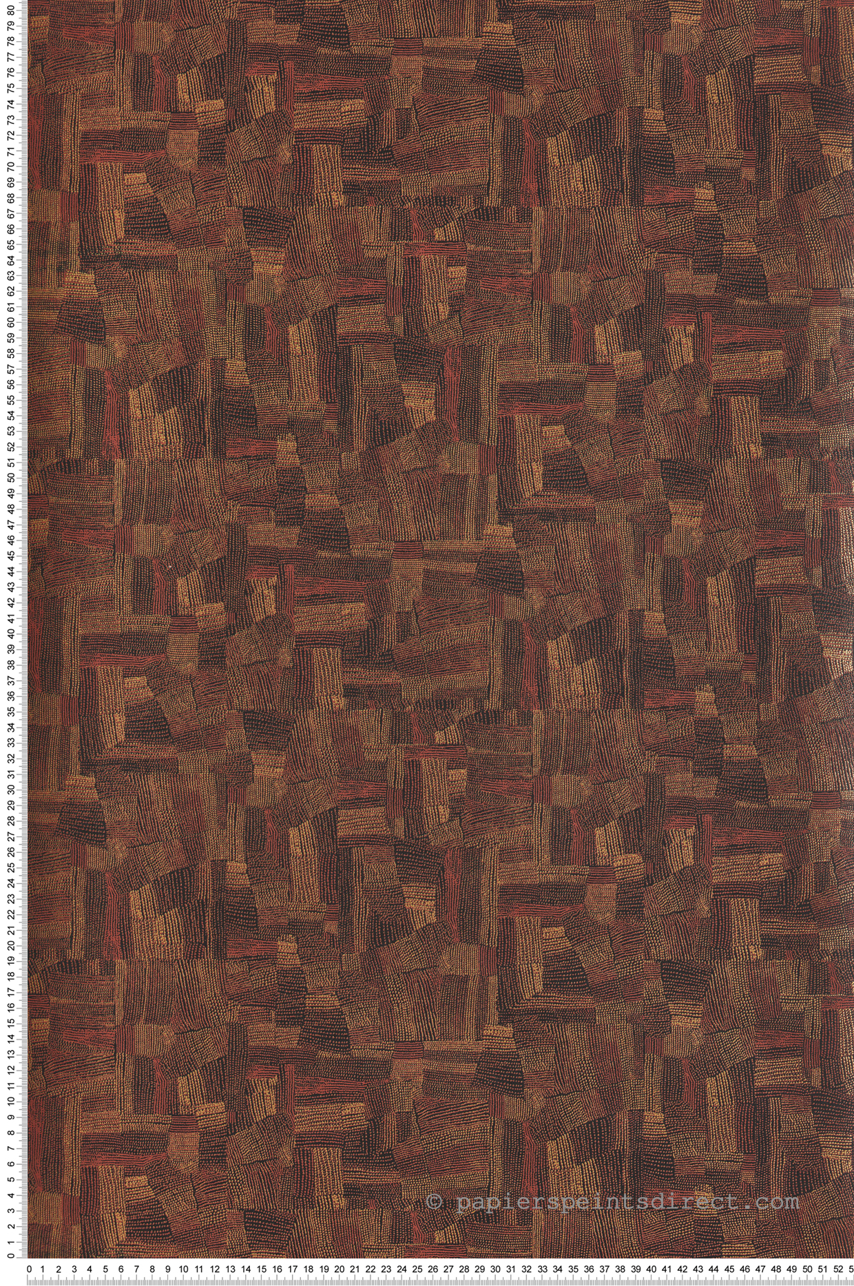 Papier peint Rizière Design Fujita terracotta doré - Kimono de Masureel | Réf. MAS-KIM403