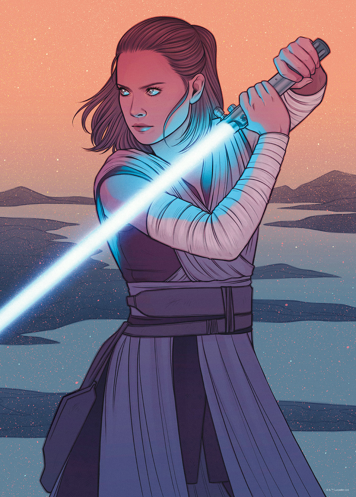 Affiche enfant Rey Skywalker Star Wars - Affiche décorative Komar Into Wonderland