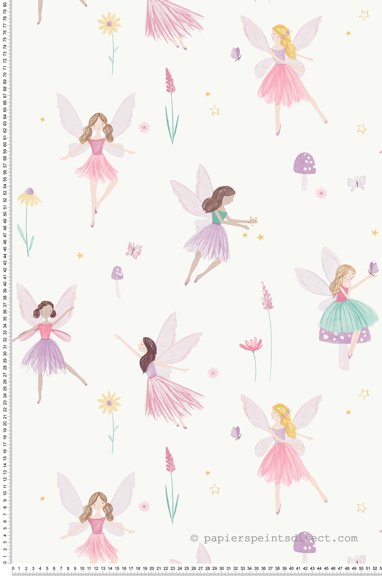 Papier peint Fée Enfant rose violet - Imagine de Lutèce | Réf. LTC-DL27563