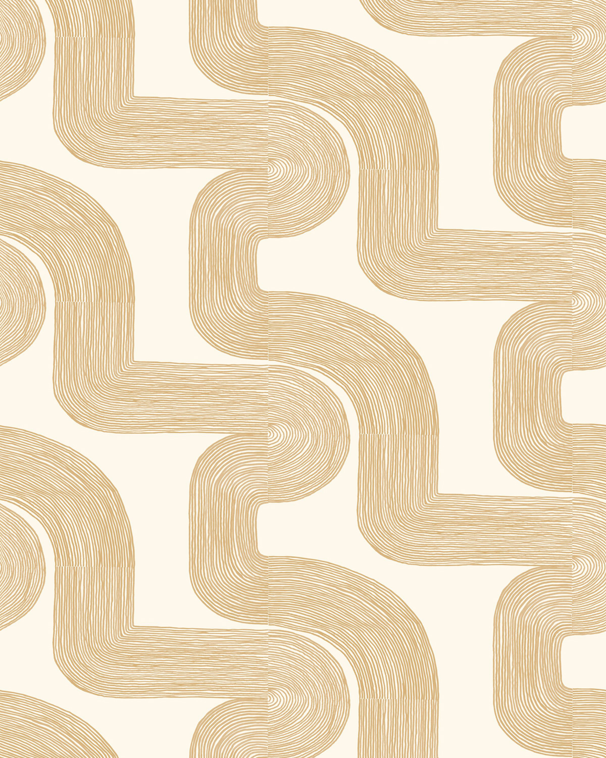 Papier peint panoramique Design Curving Lines beige S 200X250 - Pimp My Wall de Casélio | Réf. PMW104771005