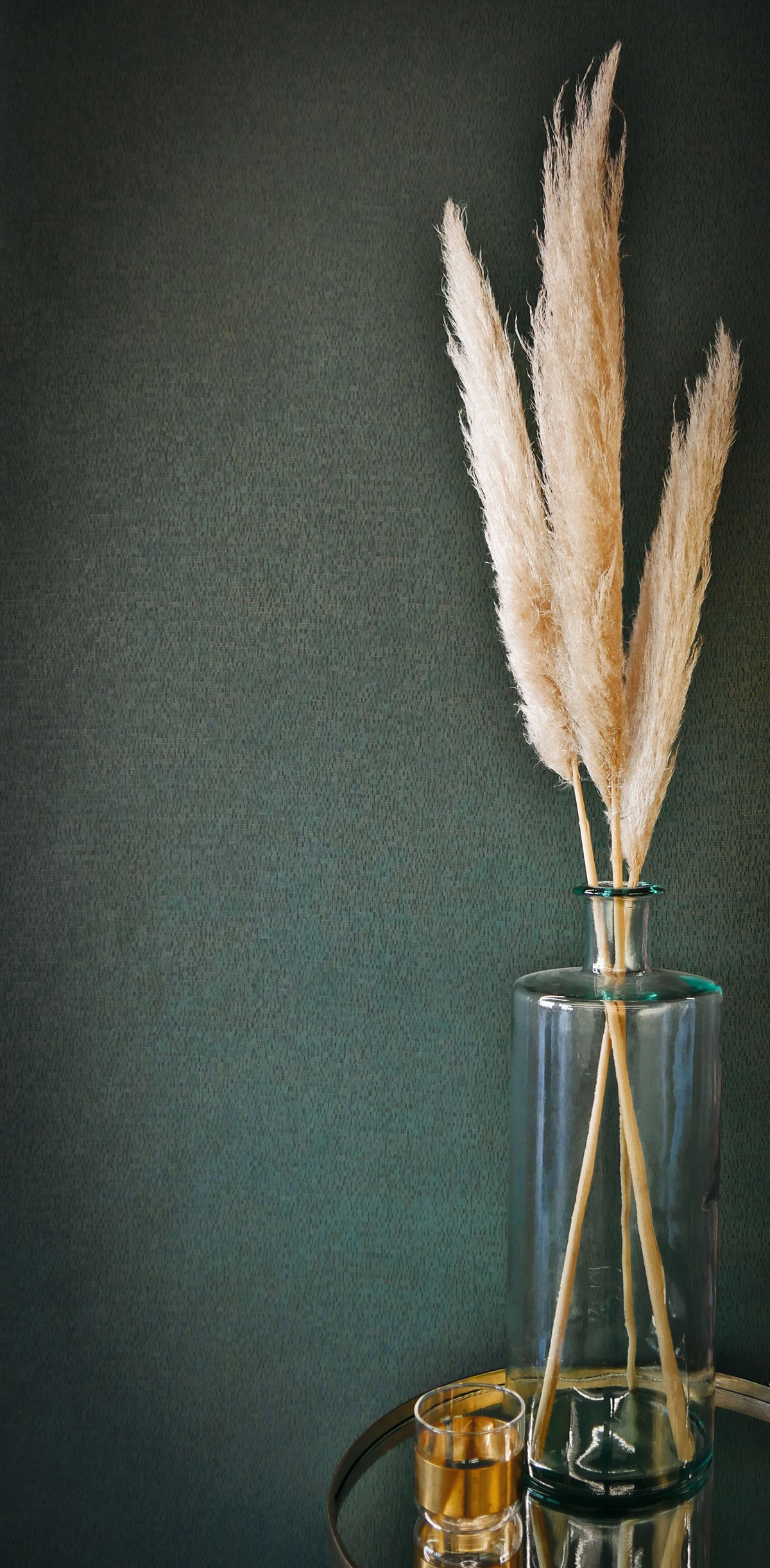 Papier peint Faux Uni Roseau tacheté vert - Eté Indien de Casamance | Réf. CAS-75134188