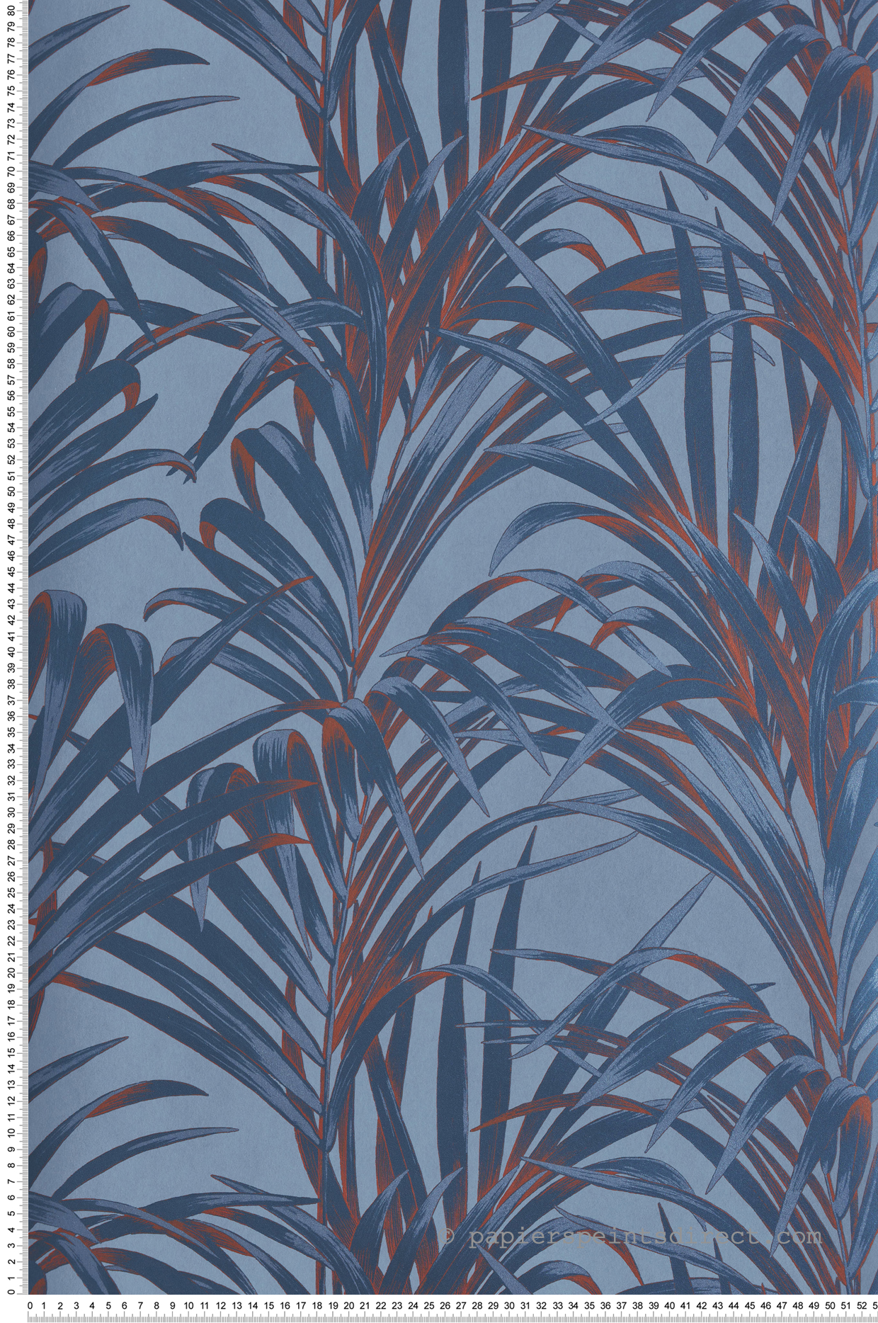 Papier peint Feuillages Fougères bleu cuivre - 1930 de Casadéco | Réf. MNCT28926404