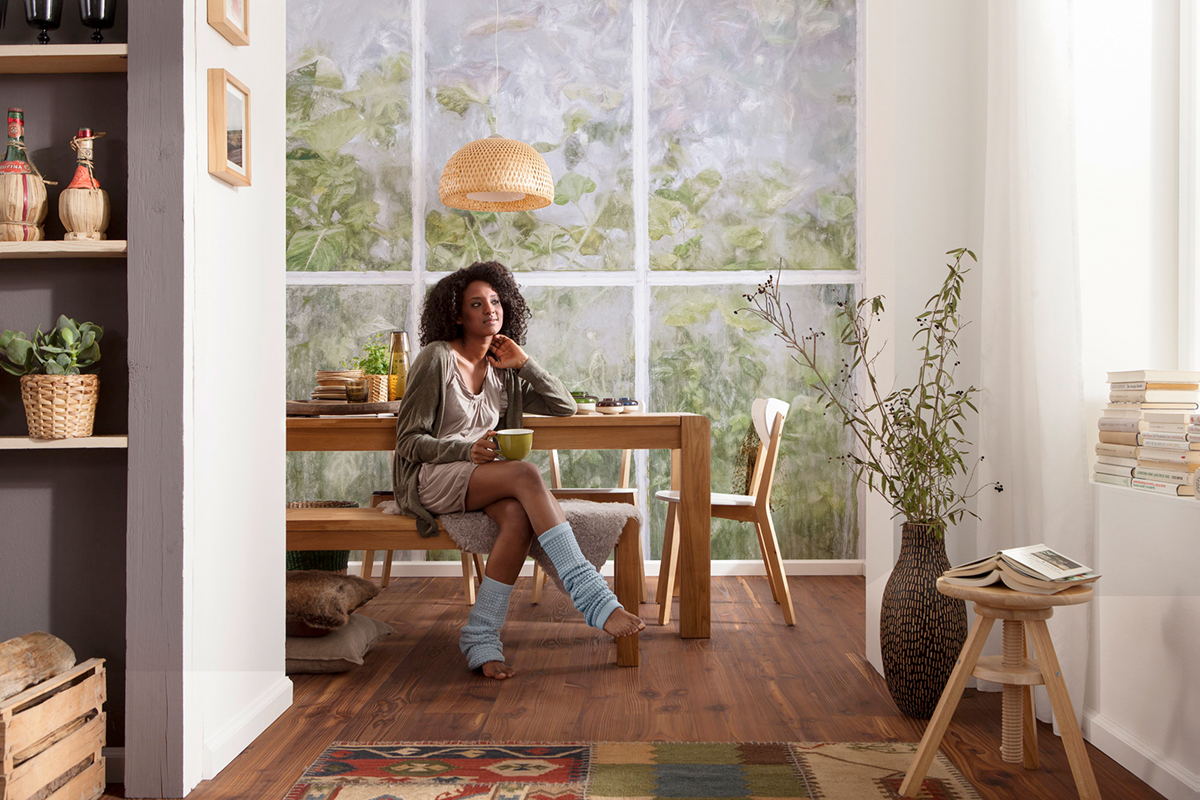 Papier peint panoramique Verrière Secret Stash vert - Papier Peint Komar Infinity 2