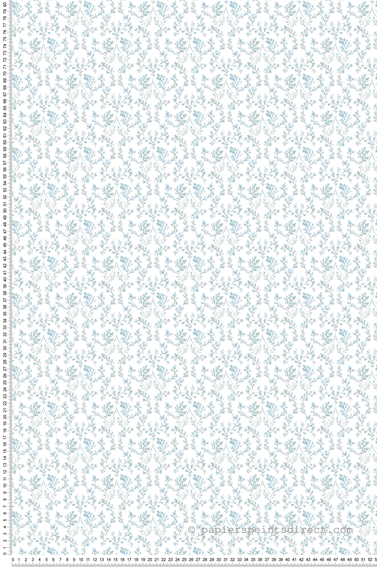 Papier peint Bouton Floral bleu gris - Mini Prints de Lutèce | Réf. LTC-G56683