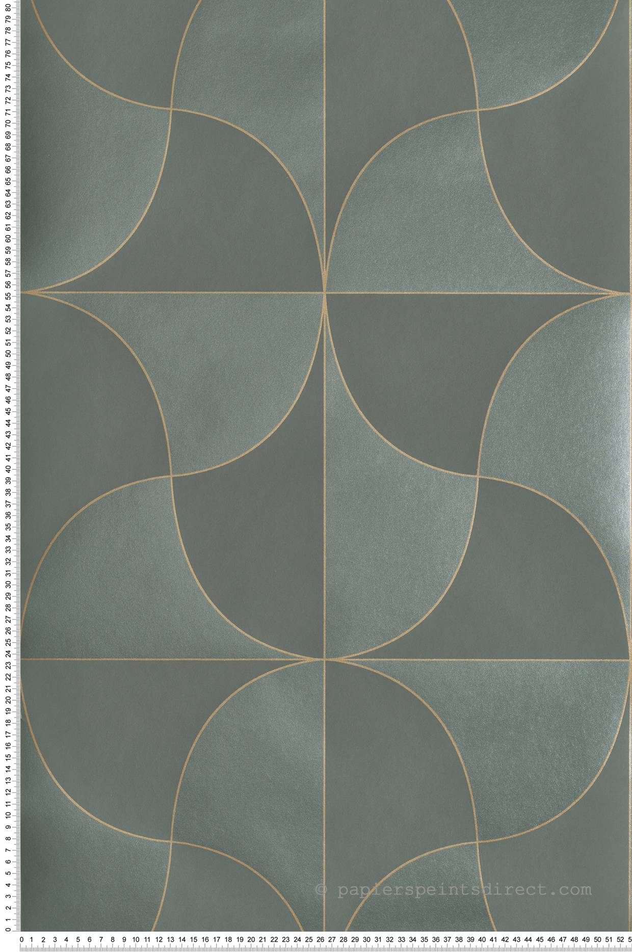 Papier peint Carré Virevolte Métallisé vert sapin doré - Alchimie de Casadéco | Réf. ALMI89937777