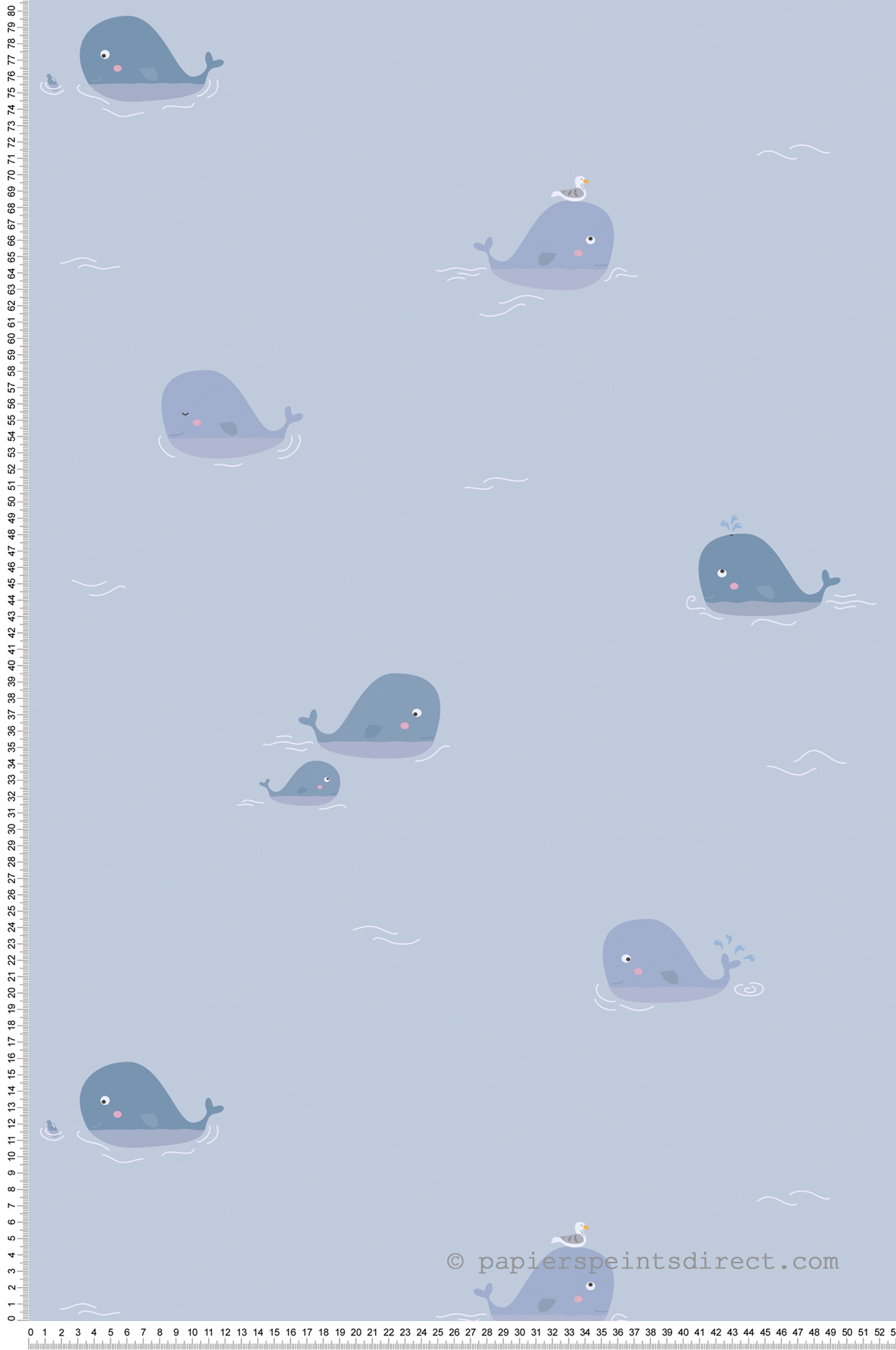 Papier peint enfant Mer de Baleine bleu - Little Love d'A.S. Création | Réf. SP15692