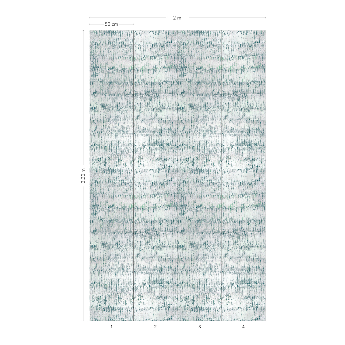 Papier peint panoramique Ecorce Bleu vert 1/2/3/4 - Isidore Leroy