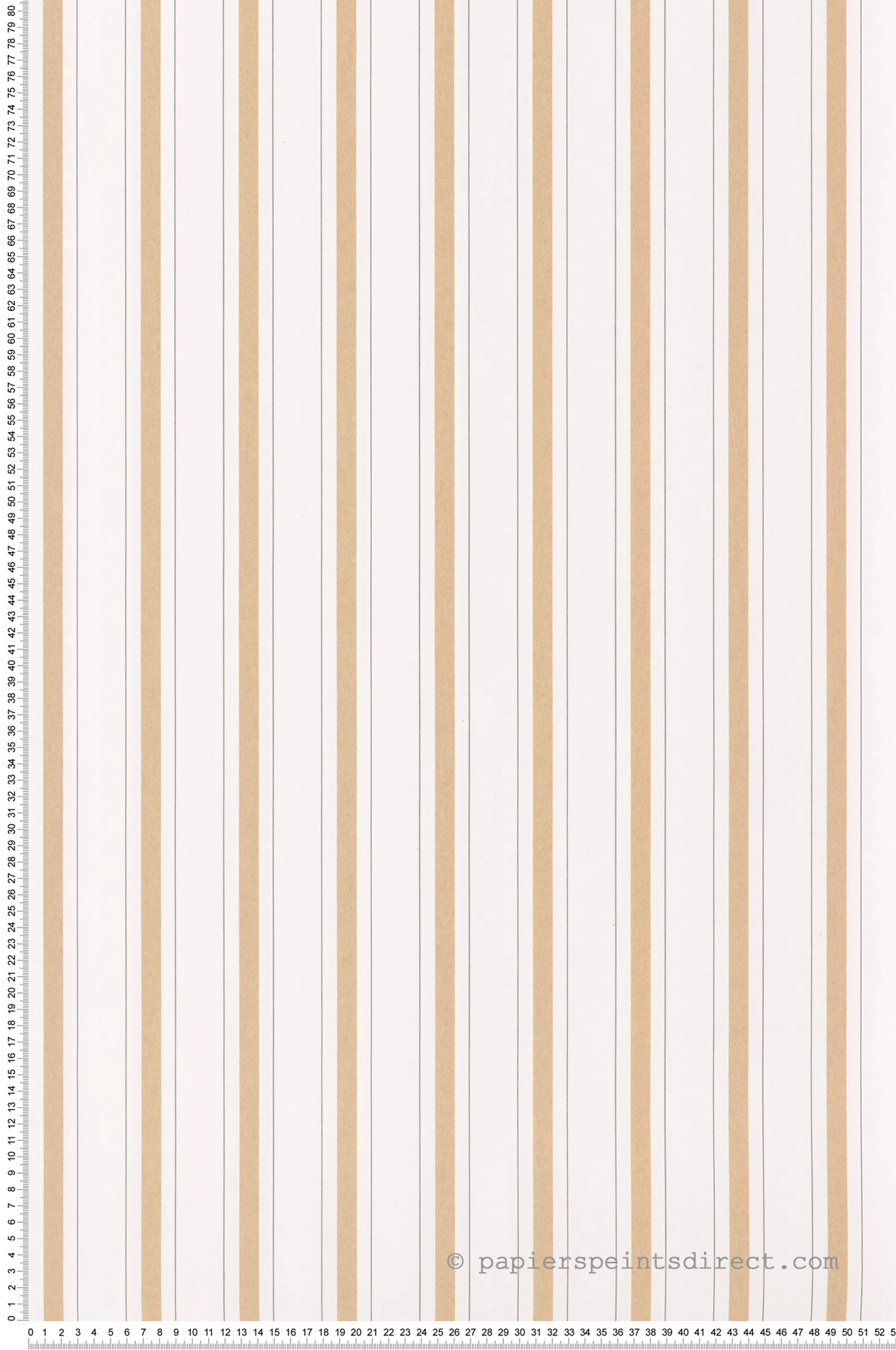 Papier peint Rayure Baroque beige camel - Les Belles Toiles De Jouy 2 de Casadéco | Réf. BTJD81571414