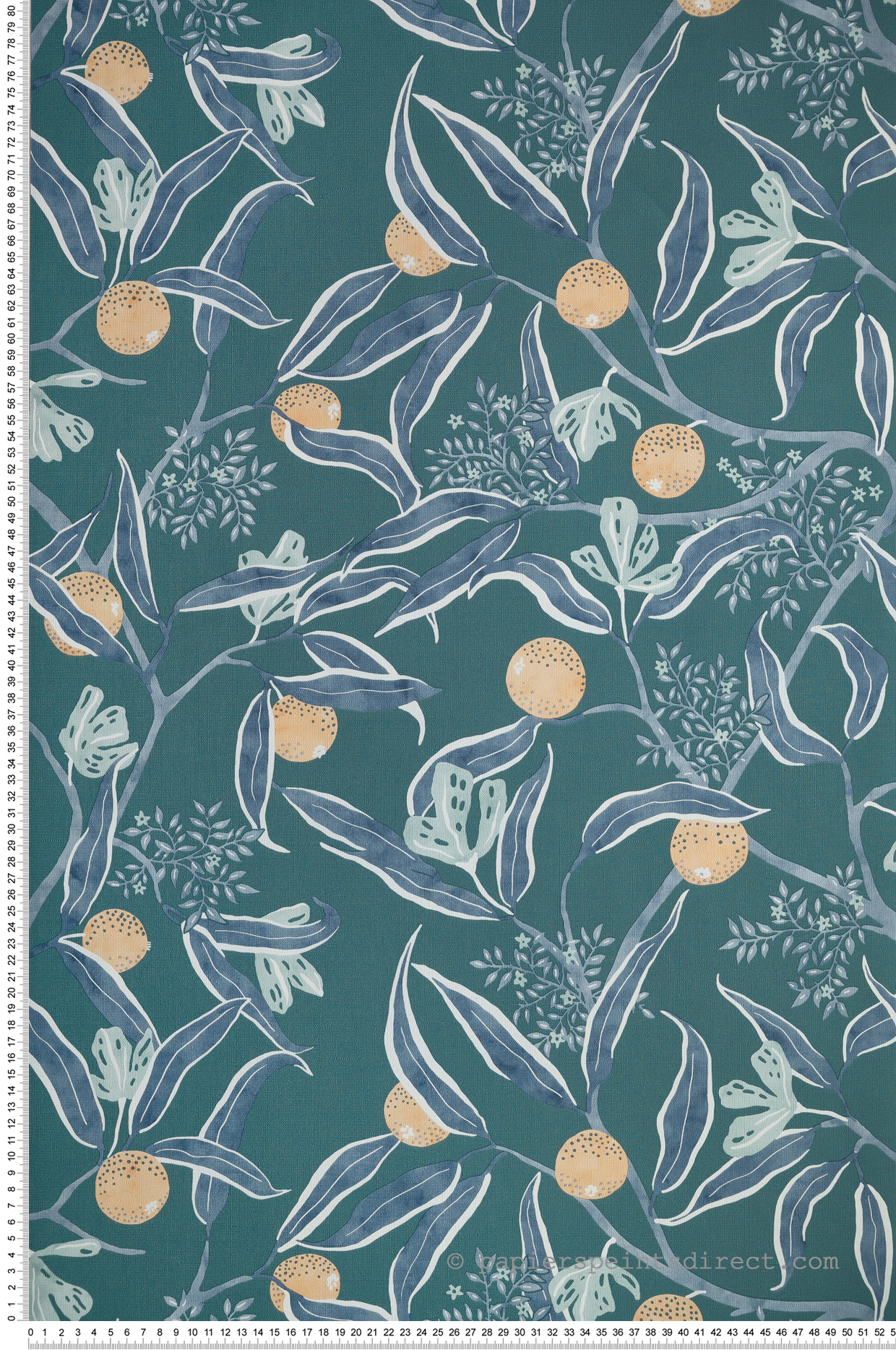 Papier peint Fruit Eurydice bleu paon - Danae de Casélio | Réf. DAE103616066