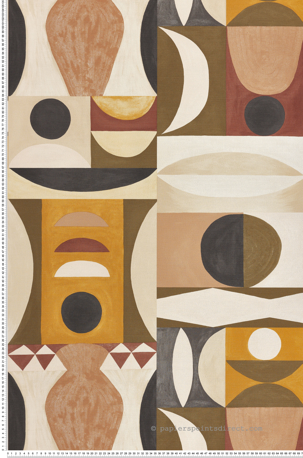 Papier peint Ethnique Graphique Auguste multicolore - Mouvements de Casamance | Réf. CAS-76032446