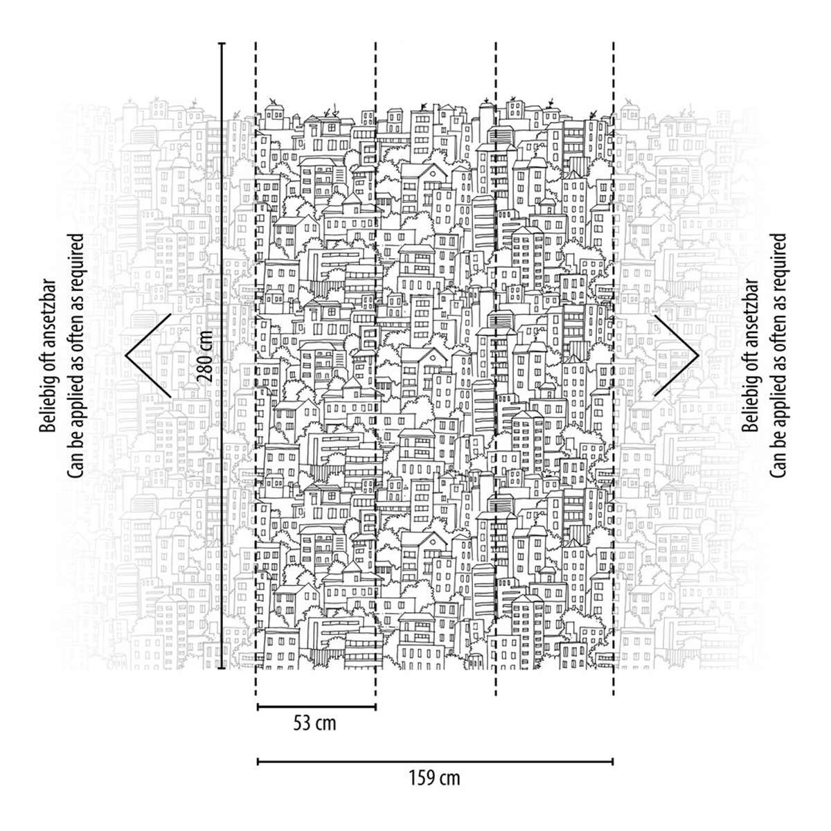 Papier peint panoramique Maison Minimaliste noir blanc - The Wall 3 d'A.S. Création AMB3 | Réf. AS-398601