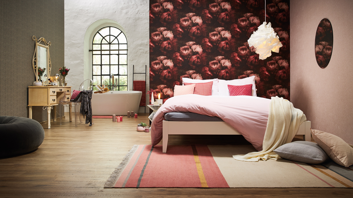 Papier peint Rose Romantic Dream rouge - New Walls d'AS Création AMB | Réf. SP15237
