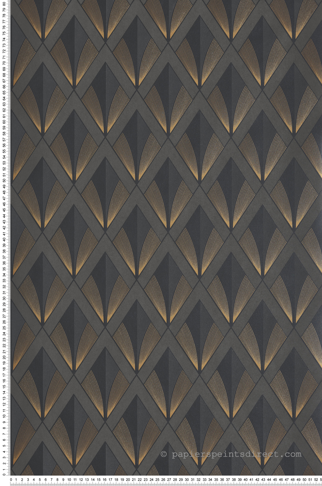 Papier peint Losange Art Déco Chrysler brun doré - Twenties de Casadéco | Réf. TWNT88679505