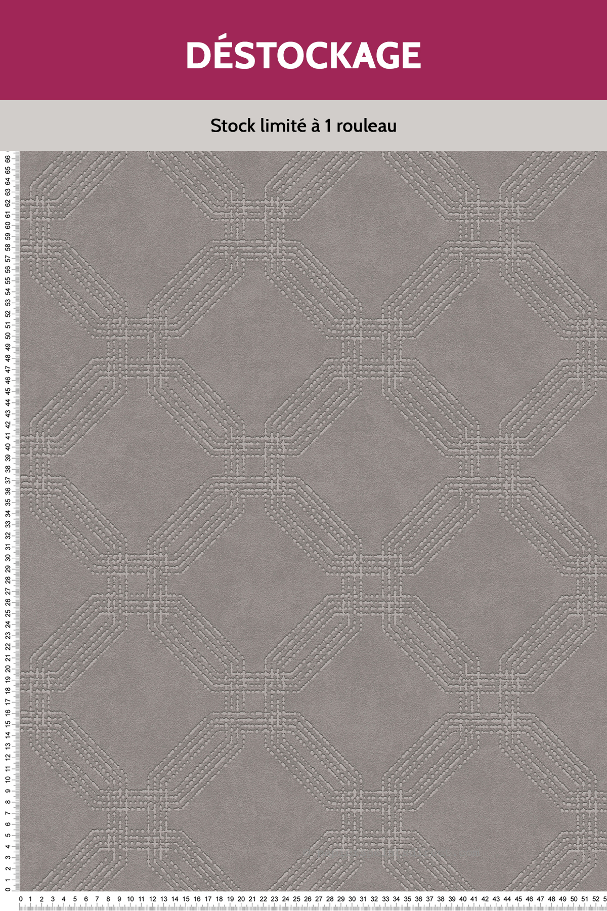 Papier peint Destockage - Art Déco Hexagone gris souris - Pop Style