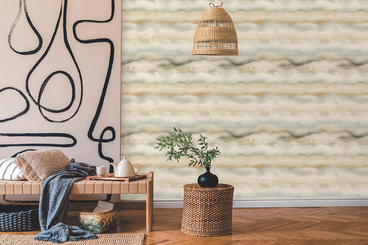 Papier peint Nuage et Brume beige et gris - Arty de Lutèce | Réf. LTC-51210907