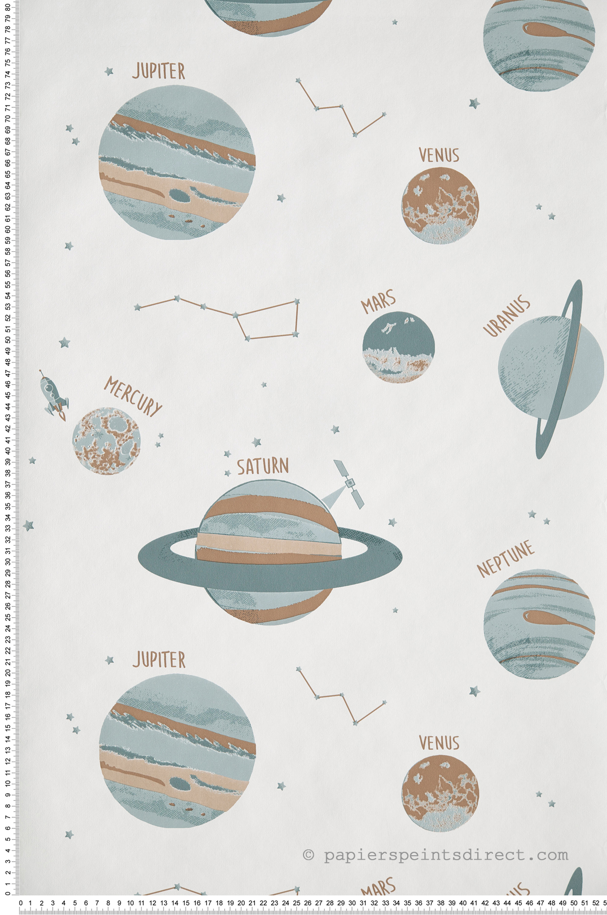 Papier peint Enfant Planète Universe blanc - Our Planet de Casélio | Réf. OUP101907102