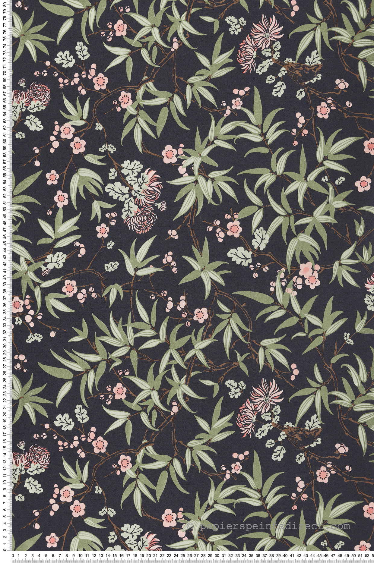 Papier peint Fleur Cerisier Japonais nuit - Les Essentiels de Lutèce | Réf. LTC-11211411